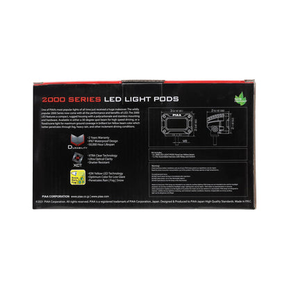PIAA LED Pod 2000 Series Flood Beam Ion Yellow, 12V, 9.2W 3"