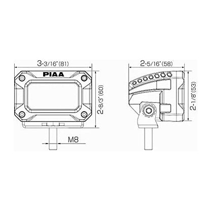 PIAA LED Pod 2000 Series Spot Beam 5600K, 12V, 9.2W 3"
