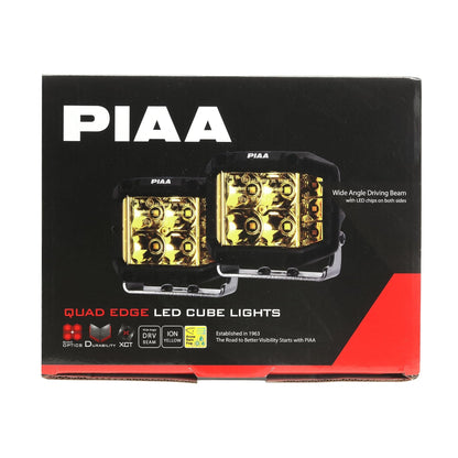 PIAA LED Cube Quad Edge Wide-Angle Driving Ion Yellow 12V, 24W 4"
