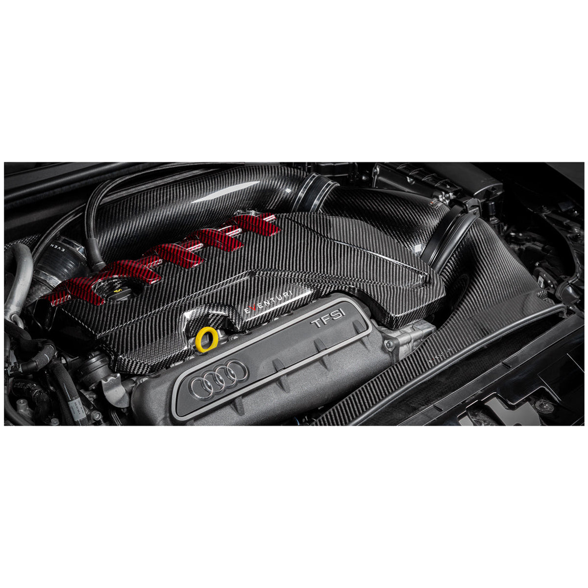 Eventuri Carbon Fiber Black and Red Engine Cover for Audi RS3 Gen 2 / TTRS 8S