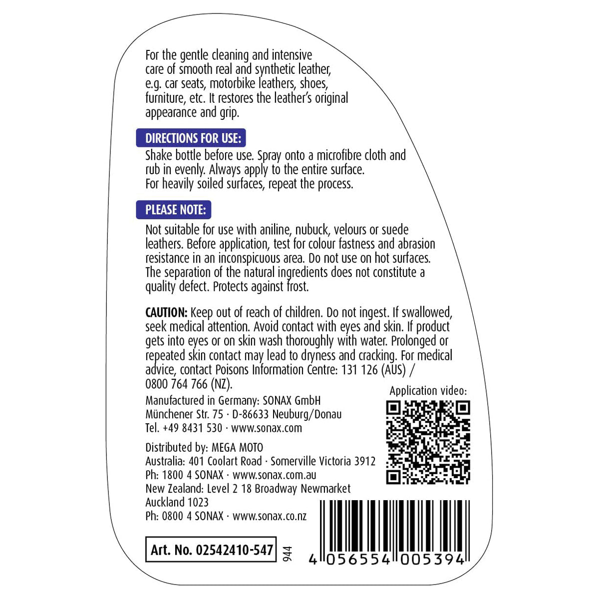 Sonax Xtreme Leather Care Milk 500 ml