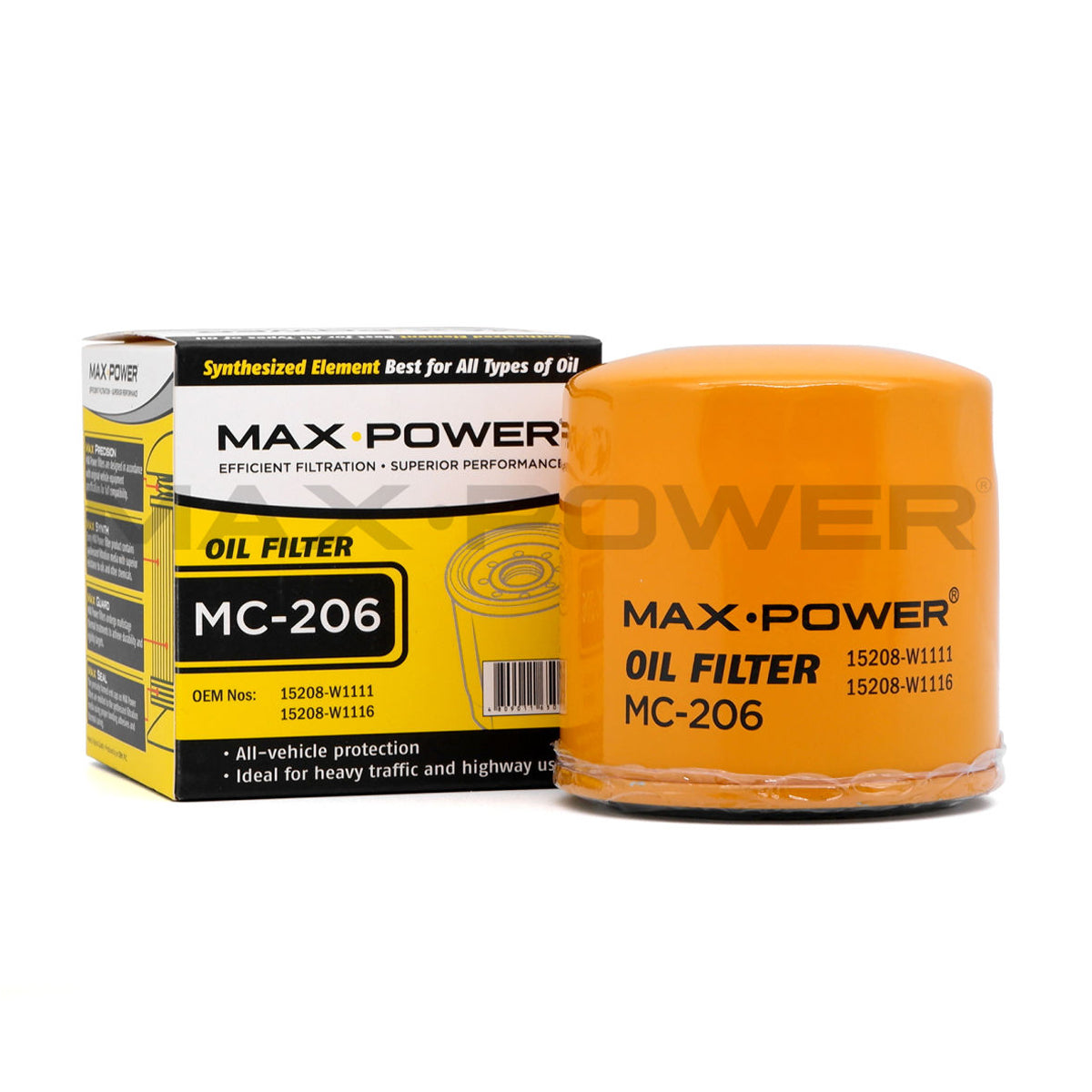 Max Power Oil Filter MC-206 for Nissan Sentra Dsl, Terrano, Navara 2008-