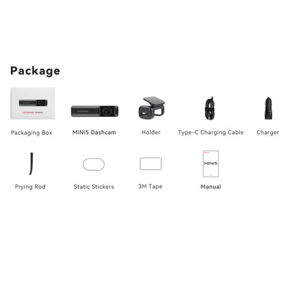 DDPAI Dashcam Mini 5 with 4G Box 2160P 4K UHD Resolution