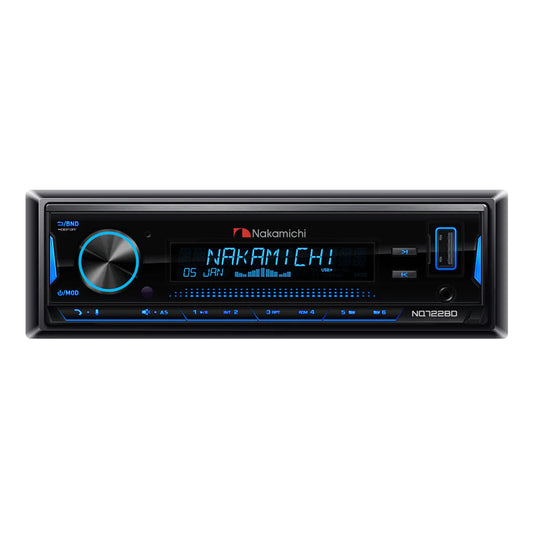 Nakamichi Headunit NQ-722BD 1DIN Stereo with Built-in Amplifier App Control