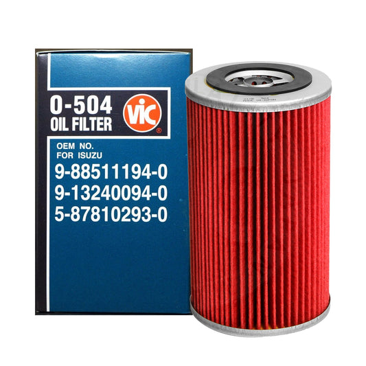VIC Oil Filter Element Type O-504 for Isuzu NLR85E, NLR85H, Isuzu Elf 4BA1/4BC2 (Used with O-562)
