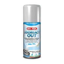 Load image into Gallery viewer, Ma-Fra Odorbact Out Car Aircon Sanitizer in Color Box Talc Scent 150ml
