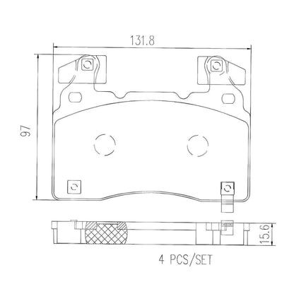 Brembo Front Ceramic Brake Pad P10064N for Chevrolet Camaro 2016-Up, Corvette C7 2014-2019