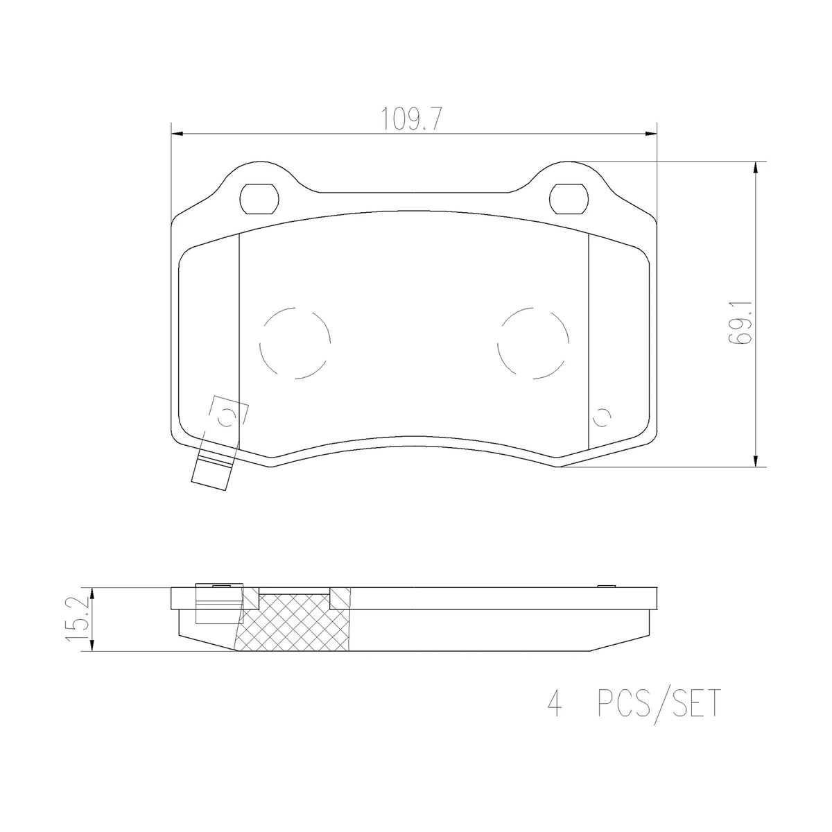 Brembo Rear Ceramic Brake Pad P11024N for Jeep Grand Cherokee, Chrysler 300C, Dodge Challenger, Charger