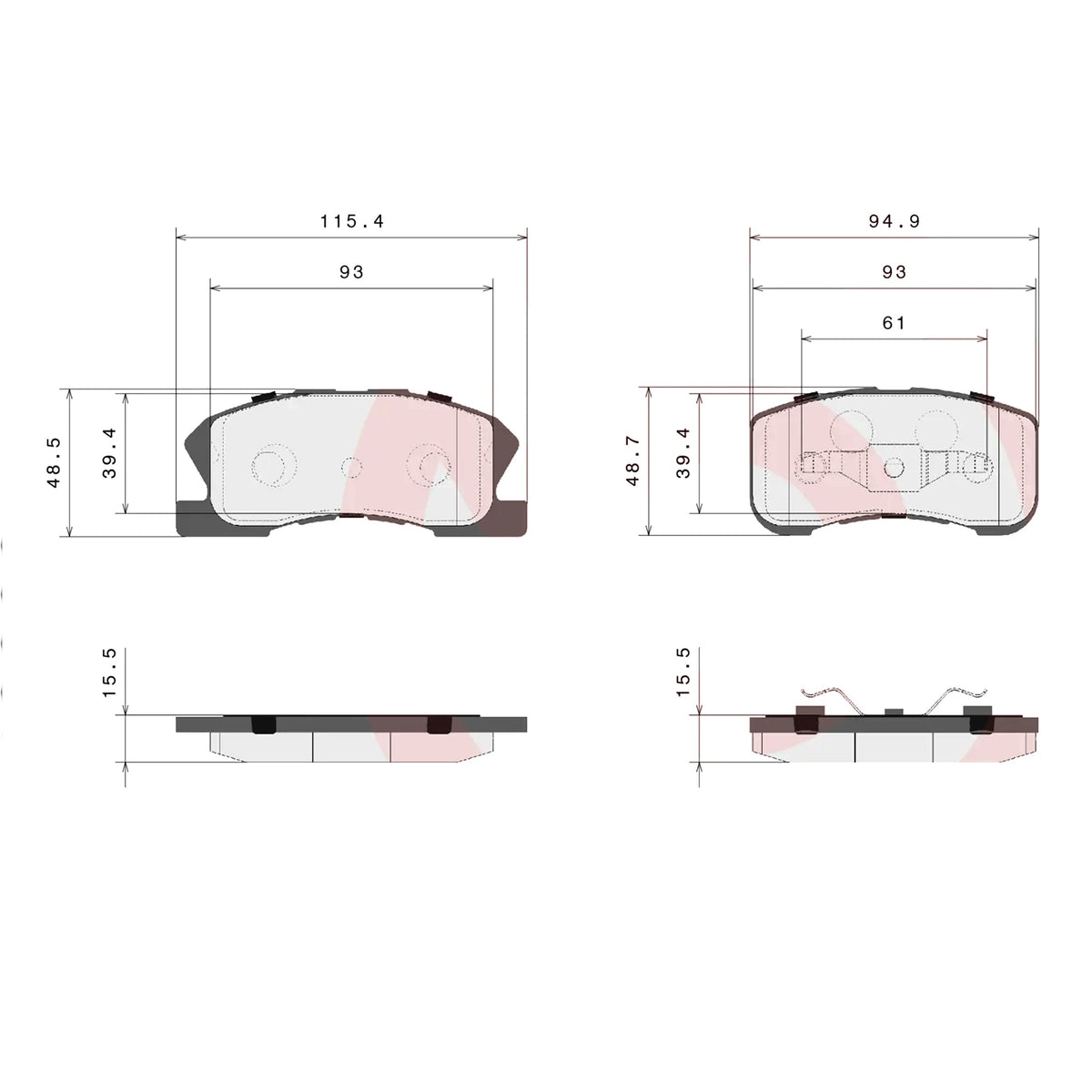 Brembo Front Ceramic Brake Pad P16008N for Toyota Wigo G 2014-Up