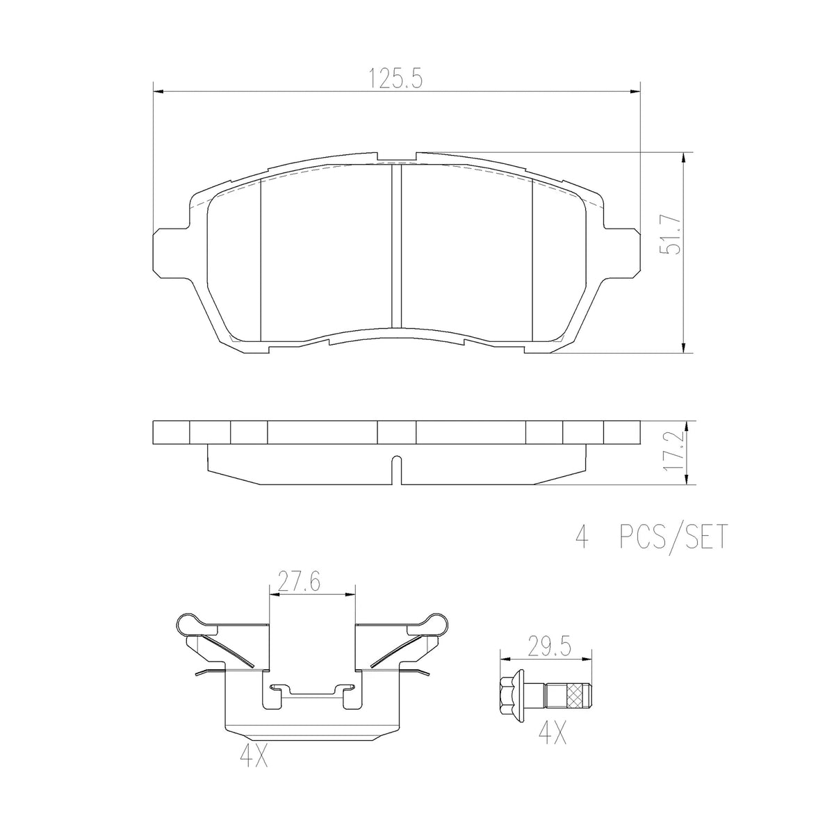 Brembo Front Ceramic Brake Pad P24072N for Ford Fiesta 2008-2017, Mazda 2 2007-2014