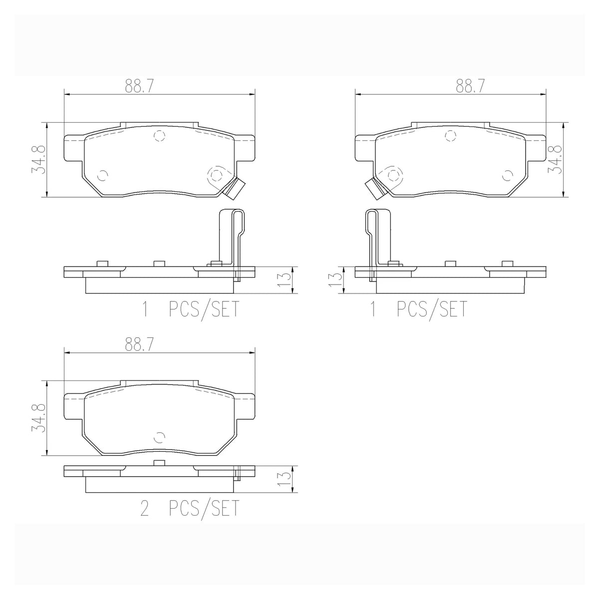 Brembo Rear Ceramic Brake Pad P28017N for Honda City Type Z, Jazz 2003-2019, Civic
