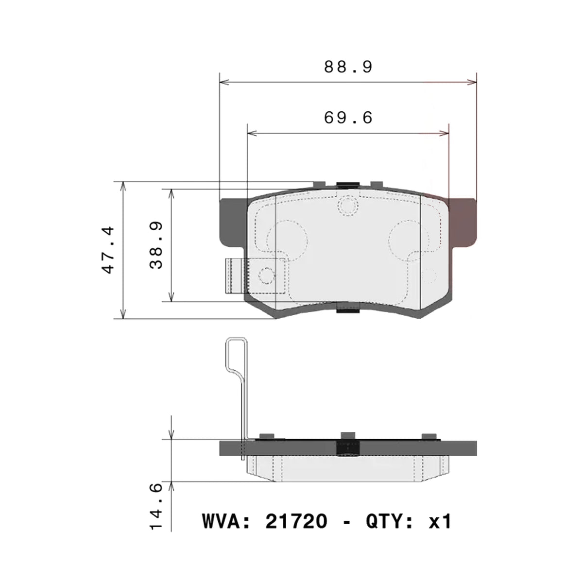 Brembo Rear Ceramic Brake Pad P28022N for Honda Integra 1994-2006, Odyssey 2014-2021, Prelude 1992-2001