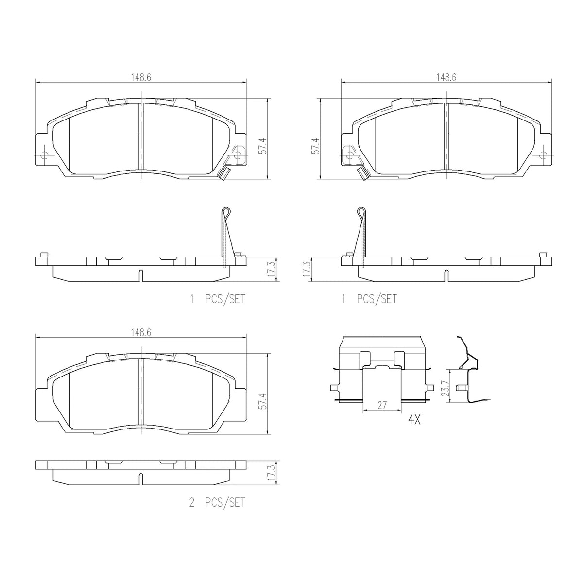 Brembo Rear Ceramic Brake Pad P28026N for Honda Integra 1994-2006, Odyssey 2014-2021, Prelude 1992-2001
