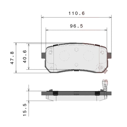 Brembo Rear Ceramic Brake Pad P30035N for Hyundai Grand Starex 2007-Up, Veracruz 2007-2021, Kia Carnival 2006-2012