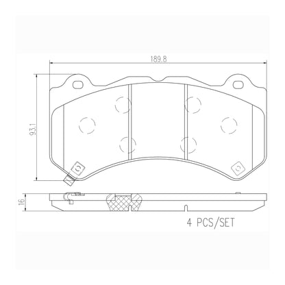 Brembo Front Ceramic Brake Pad P37018N for Chevrolet Corvette, Camaro, NIssan GT-R, Dodge Charger, Challenger
