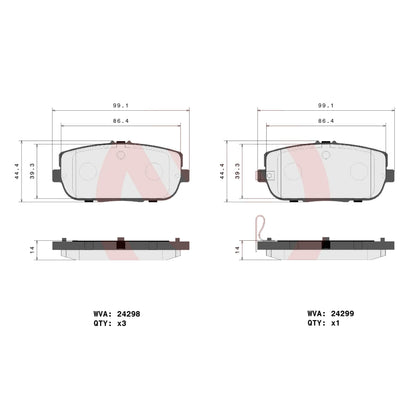 Brembo Rear Ceramic Brake Pad P49044N for Mazda Miata MX-5 ND