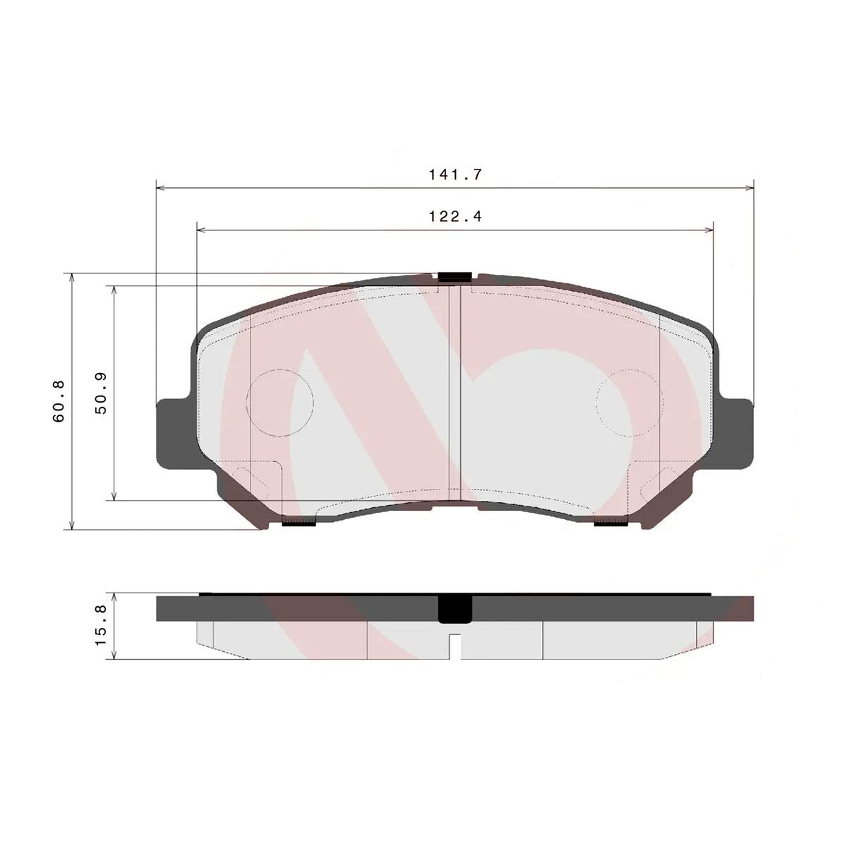 Brembo Front Ceramic Brake Pad P49045N for Mazda CX-5, CX-8