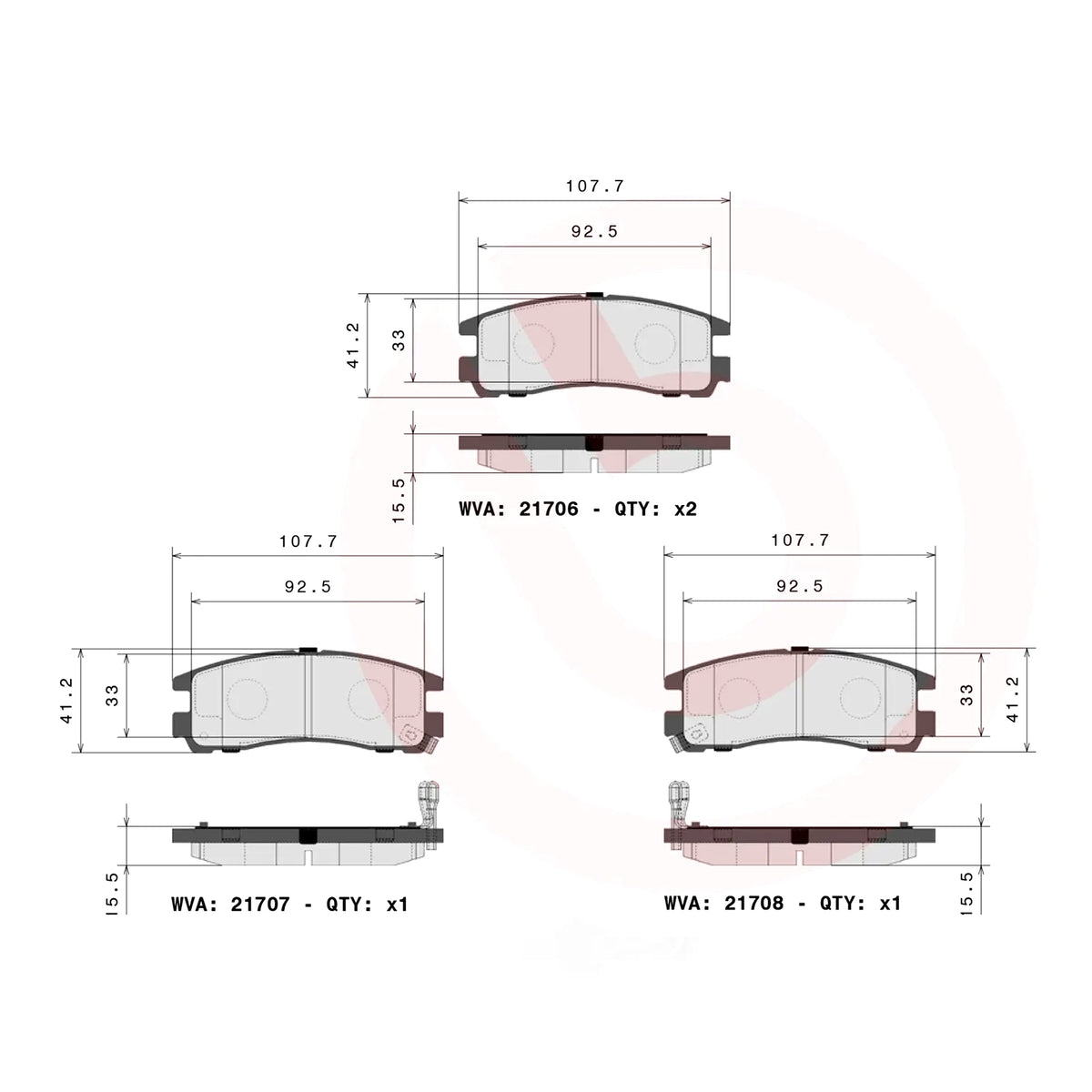 Brembo Rear Ceramic Brake Pad P54012N for MItsubishi Galant