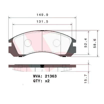 Brembo Front Ceramic Brake Pad P54017N for Mitsubishi Pajero Fieldmaster 1995-2008