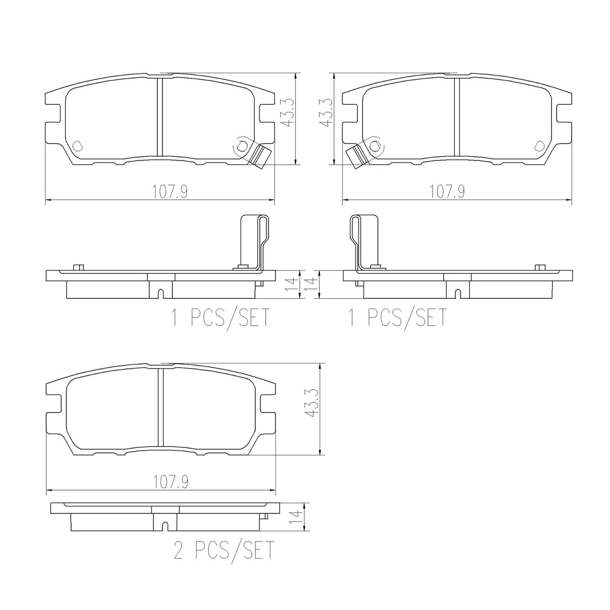 Brembo Rear Ceramic Brake Pad P54018N for Mitsubishi Pajero Fieldmaster 1995-2008