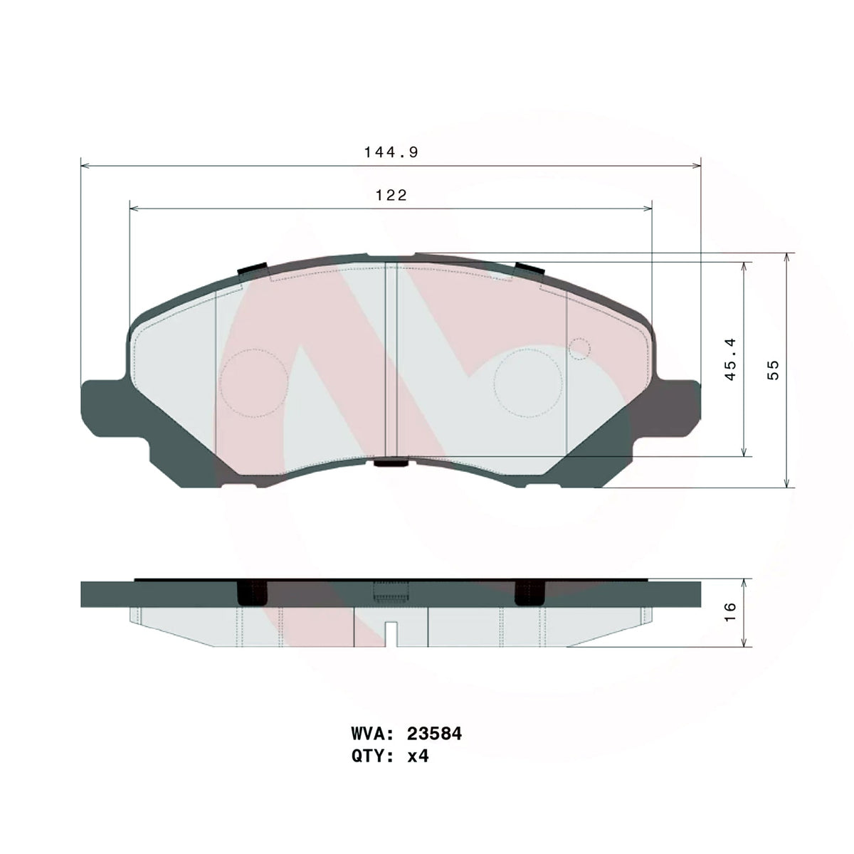 Brembo Front Ceramic Brake Pad P54030N for Mitsubishi ASX, Galant, Lancer