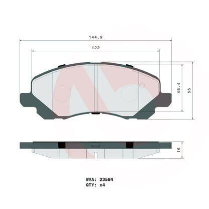 Brembo Front Ceramic Brake Pad P54030N for Mitsubishi ASX, Galant, Lancer