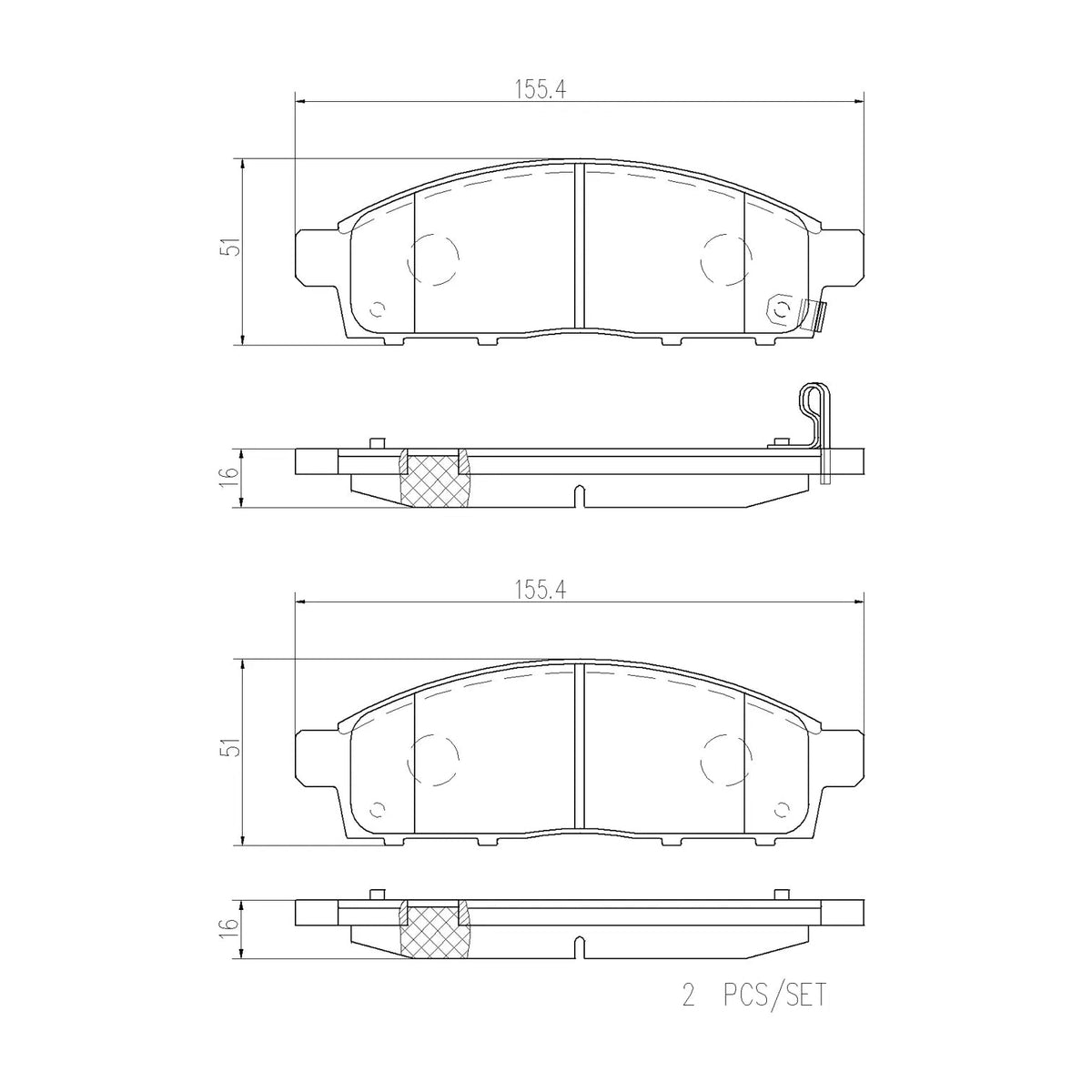 Brembo Front Ceramic Brake Pad P54038N for Mitsubishi L200 Strada, Montero Sport