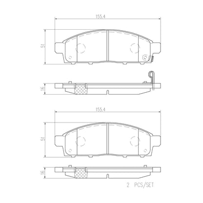 Brembo Front Ceramic Brake Pad P54038N for Mitsubishi L200 Strada, Montero Sport
