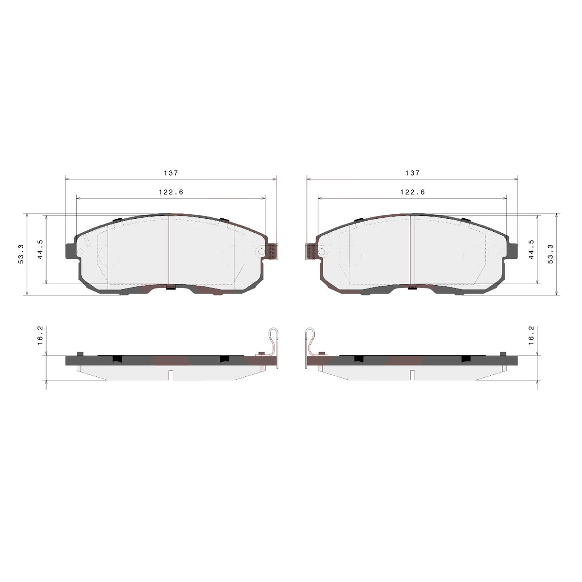 Brembo Front Ceramic Brake Pad P56065N for Nissan Juke F15 2011-2017