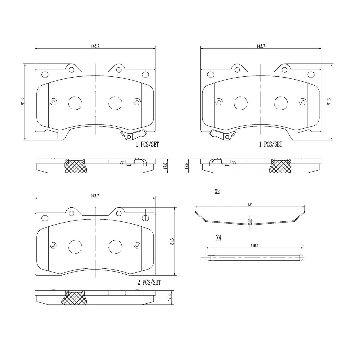 Brembo Front Ceramic Brake Pad P56081N for Nissan Patrol Royale Y62