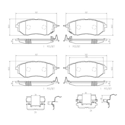 Brembo Front Ceramic Brake Pad P78017N for Subaru Forester SJ, Legacy, Levorg, WRX