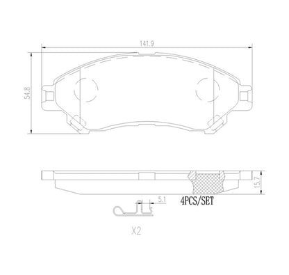 Brembo Front Ceramic Brake Pad P79032N for Mitsubishi Xpander, Nissan Livina 2022-, Suzuki Vitara 2015-