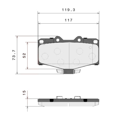 Brembo Front Ceramic Brake Pad P83009N for Toyota Hilux 1988-2005, Land Cruiser 70, Prado 90