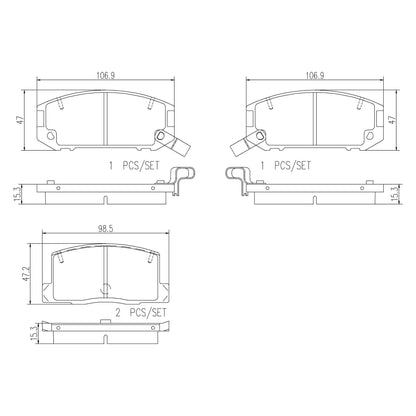 Brembo Rear Ceramic Brake Pad P83019N for Toyota MR2, MR-S