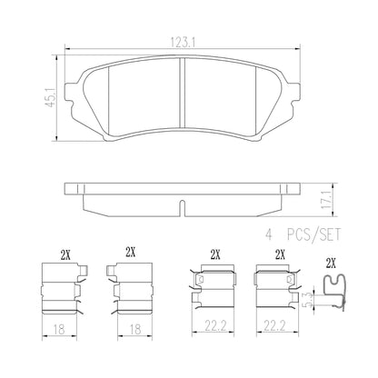 Brembo Rear Ceramic Brake Pad P83049N for Toyota Land Cruiser 100 1998 - 2007