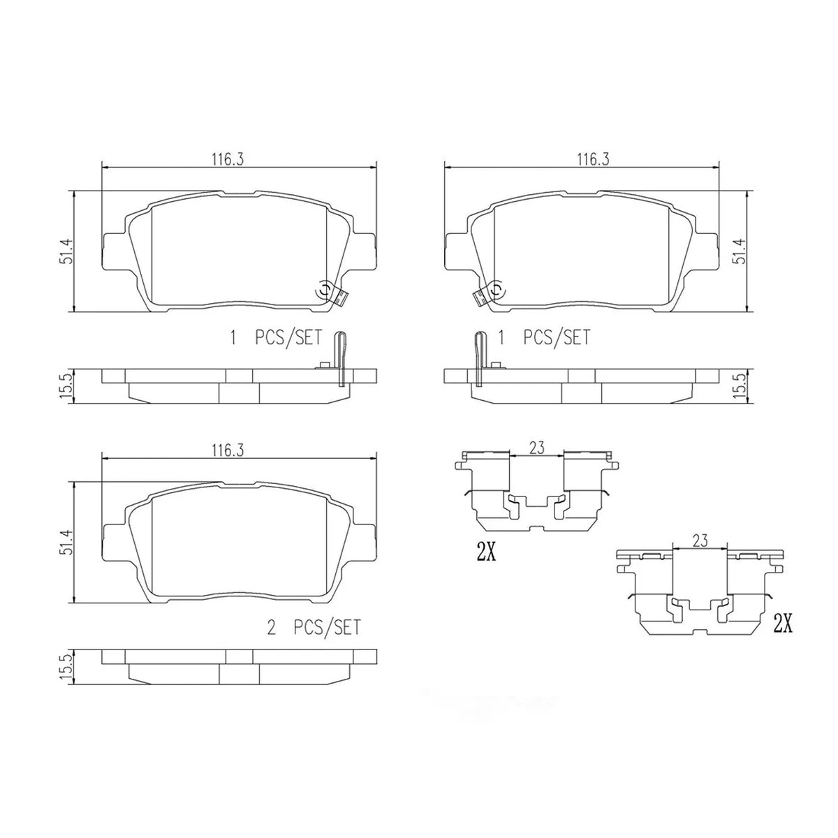 Brembo Front Ceramic Brake Pad P83051N for Toyota MR-S ZZW30 2000-2007