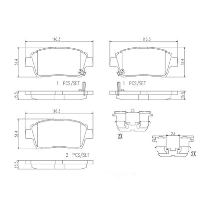 Brembo Front Ceramic Brake Pad P83051N for Toyota MR-S ZZW30 2000-2007