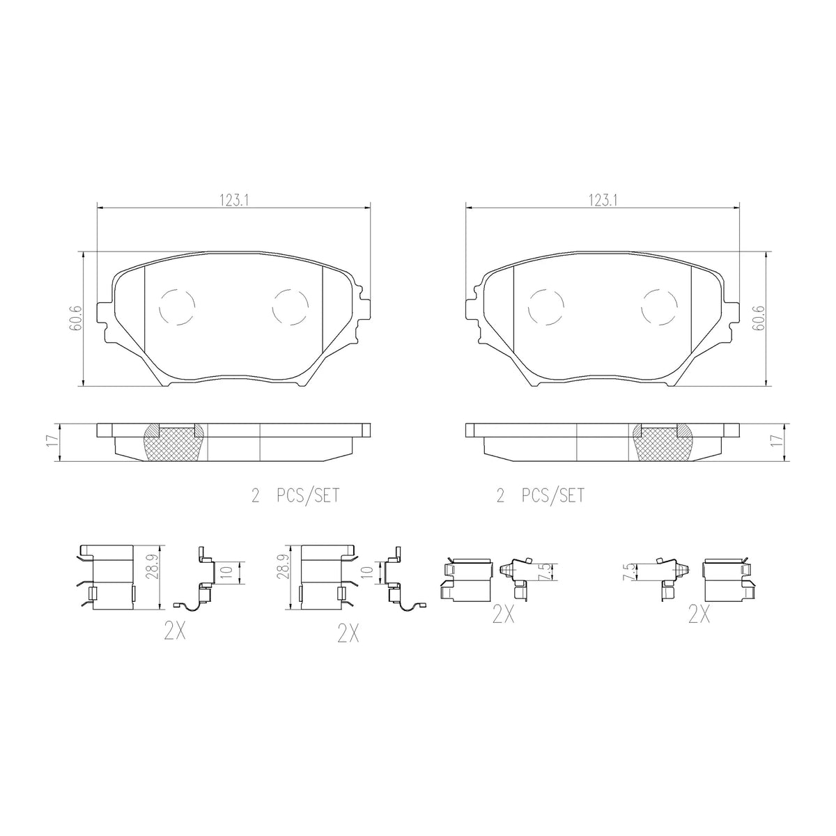 Brembo Front Ceramic Brake Pad P83055N for Toyota RAV4 2001-2005