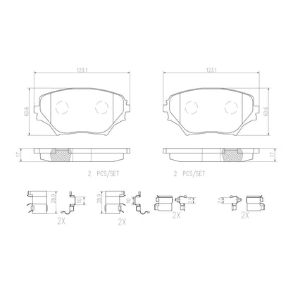 Brembo Front Ceramic Brake Pad P83055N for Toyota RAV4 2001-2005