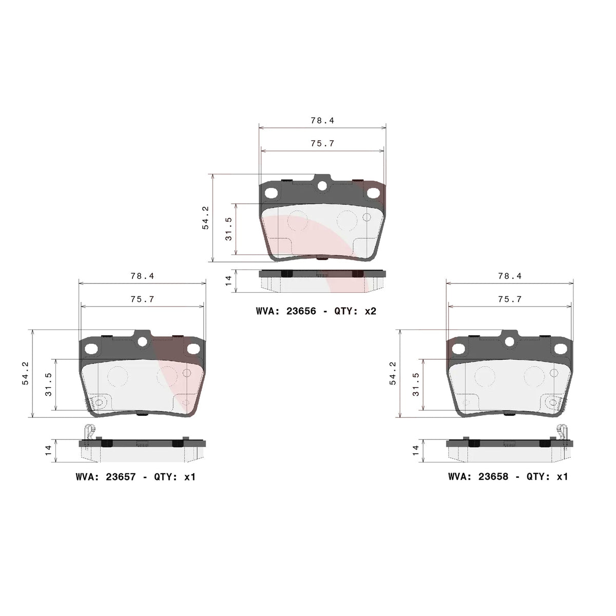 Brembo Rear Ceramic Brake Pad P83057N for Toyota Rav4 2001 - 2005