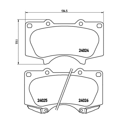 Brembo Front Ceramic Brake Pad P83066N for Mitsubishi Pajero BK, Toyota FJ Cruiser, Fortuner 2016-, Hilux 2015-, Land Cruiser Prado 150