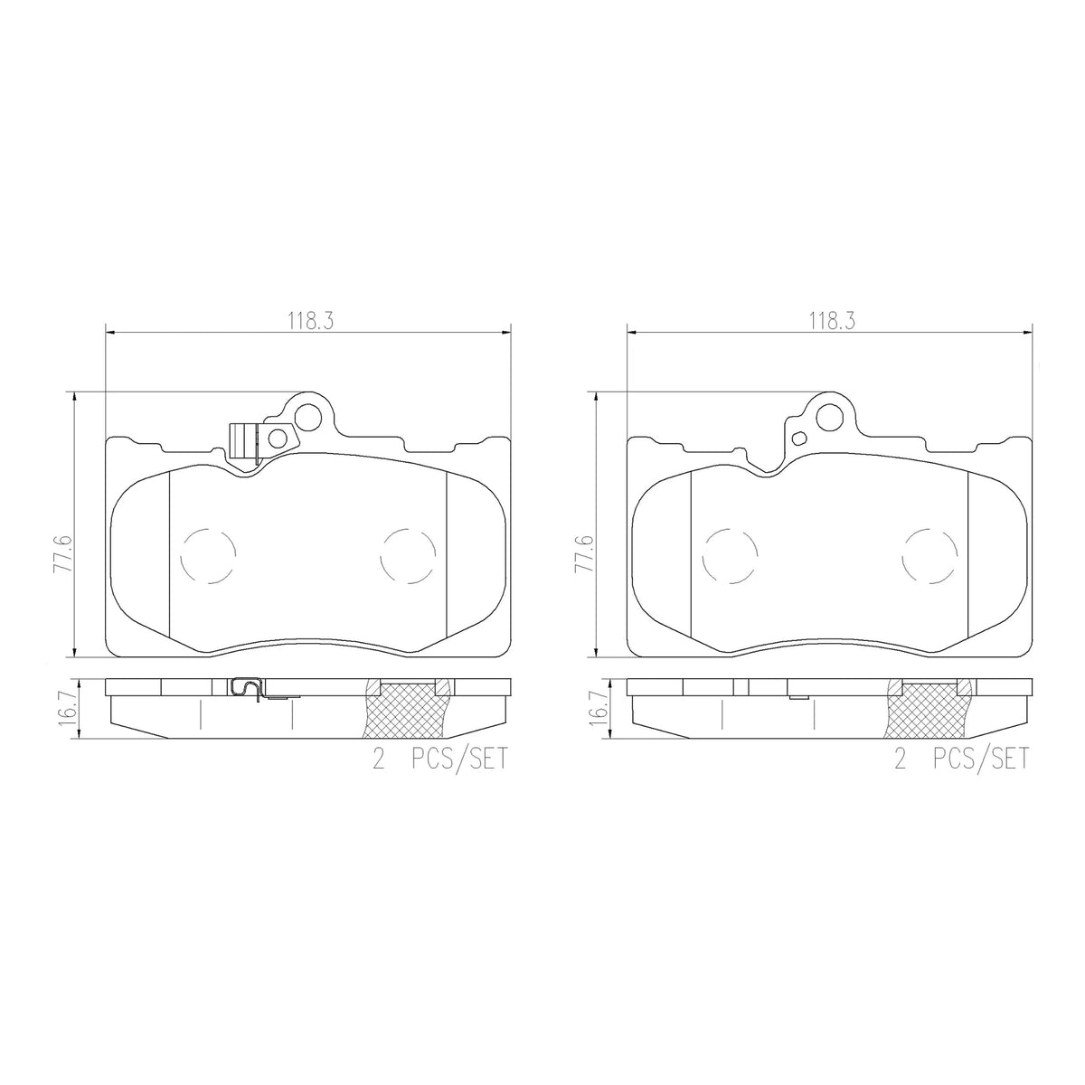 Brembo Front Ceramic Brake Pad P83072N for Lexus GS300, GS350, IS300, IS350, RC350