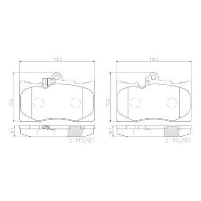 Brembo Front Ceramic Brake Pad P83072N for Lexus GS300, GS350, IS300, IS350, RC350