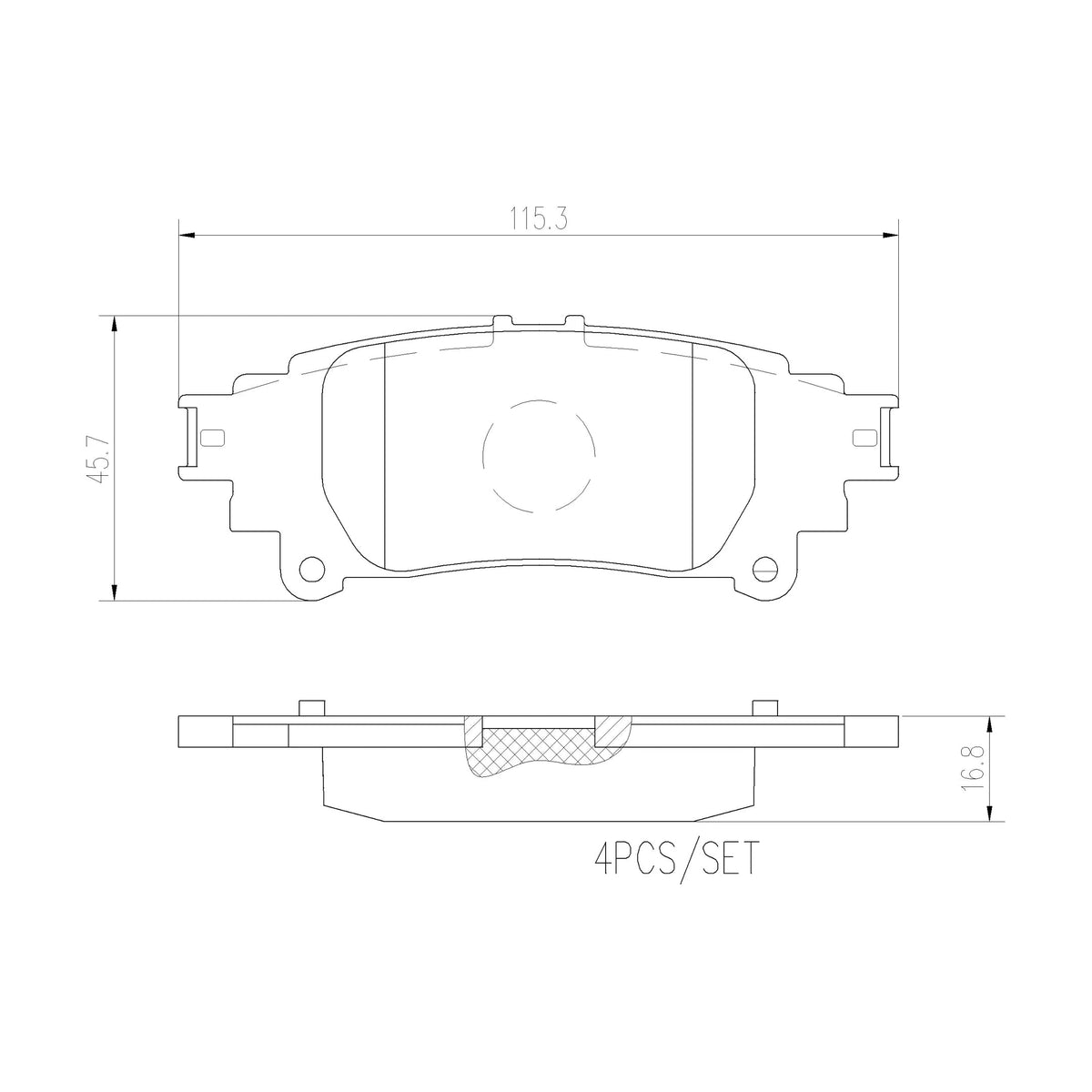 Brembo Rear Ceramic Brake Pad P83132N for Lexus GS300, GS350, IS300, IS350, RC350