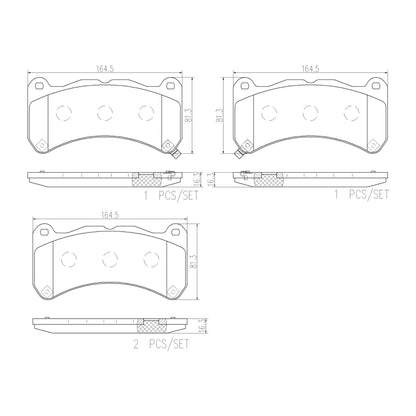 Brembo Front Ceramic Brake Pad P83146N for Lexus IS-F, Subaru WRX STI