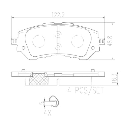 Brembo Front Brake Pad P83165N for Toyota Vios 1.3