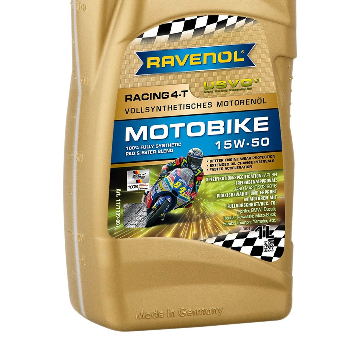 Ravenol Fully Synthetic Clean Syntho USVO Racing 4-T Motobike 15W50 1 Liter