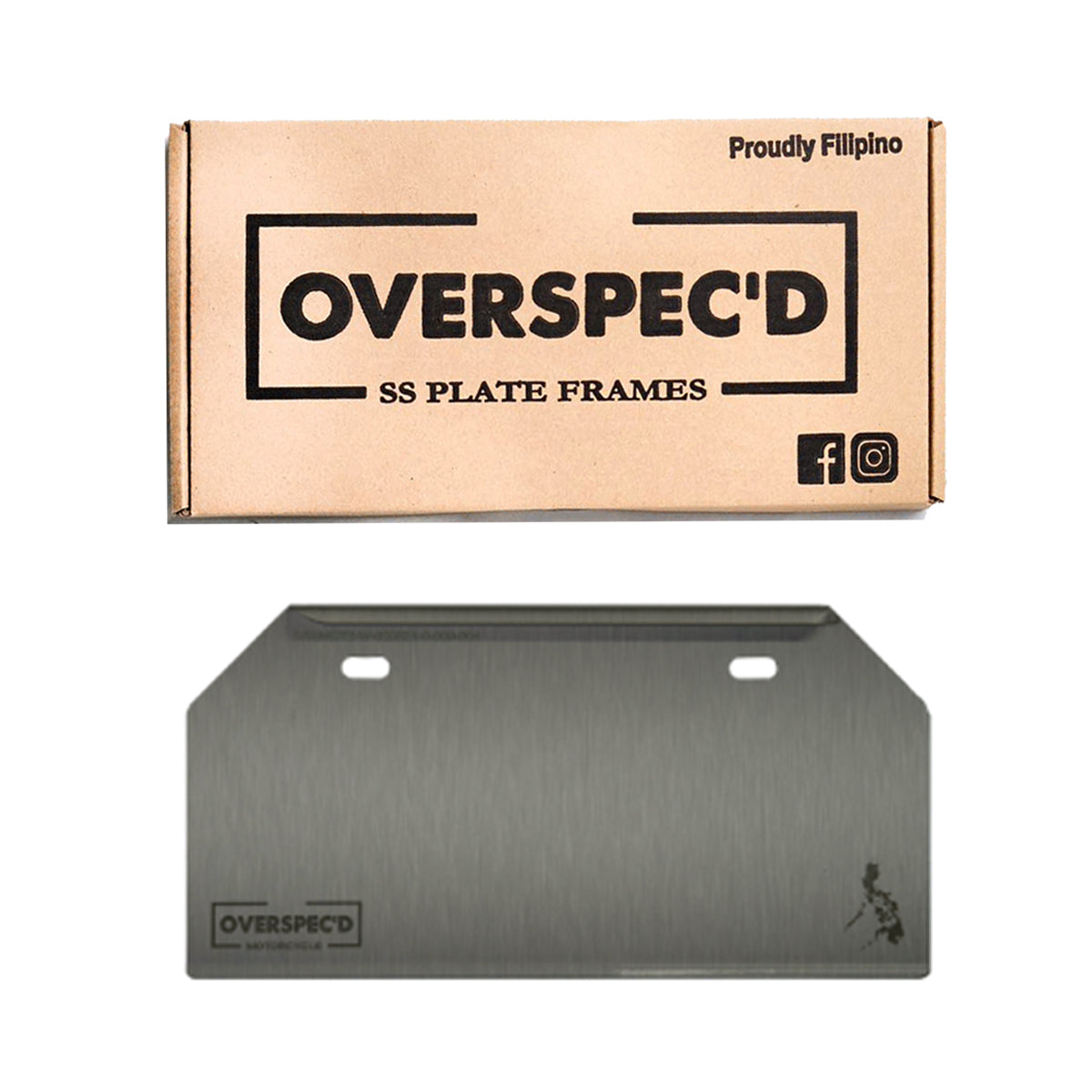 Overspec'D Motorcycle Plate Frame Holder Plain Type 2