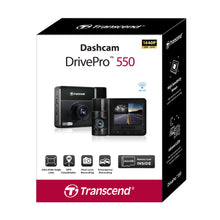 Load image into Gallery viewer, Transcend Dashcam DrivePro 550 1440P 2K QHD Dual Camera 64GB
