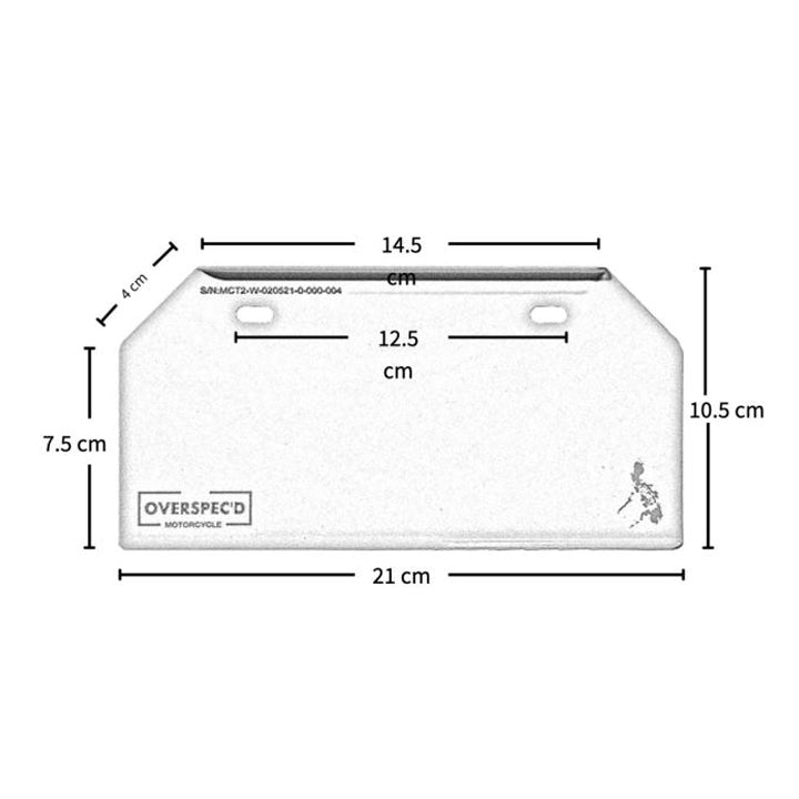 Overspec'D Motorcycle Plate Frame Holder Plain Type 1